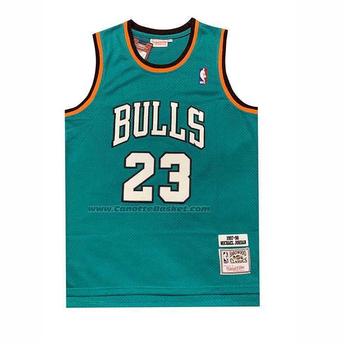 Maglia Chicago Bulls Michael Jordan No 23 Mitchell & Ness 1997-98 Verde1